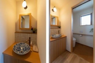 手洗いコーナー・トイレ　注文住宅の新築実例