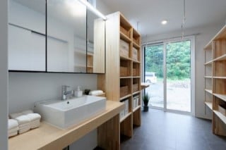 洗面室・ランドリールーム　注文住宅の新築実例